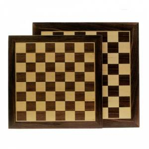 Ajedrez y damas - Tablero ajedrez marquetería 40x40 cm 